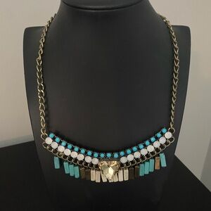 Free People Tribal Aquamarine Bib Necklace💕